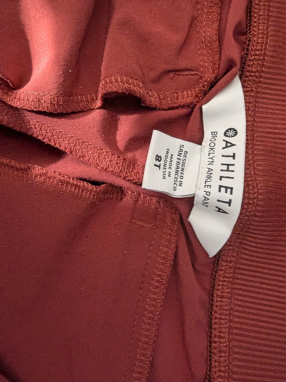 Athleta Women's Rust Red Track Pants - Picture 6 of 6